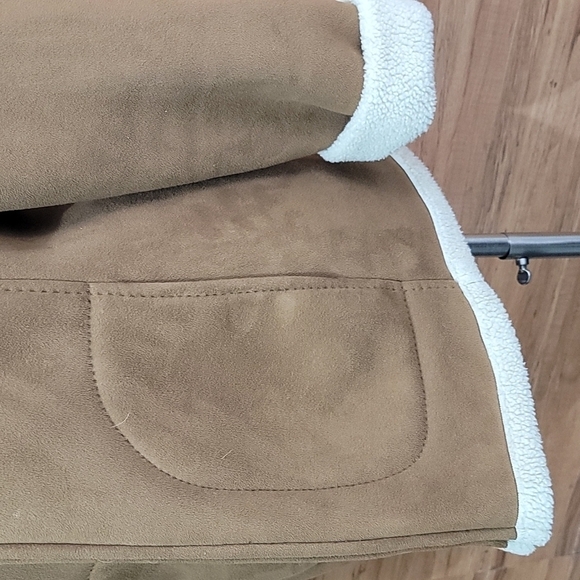 JONES new york brown fleece jacket with hoodie - Picture 2 of 6